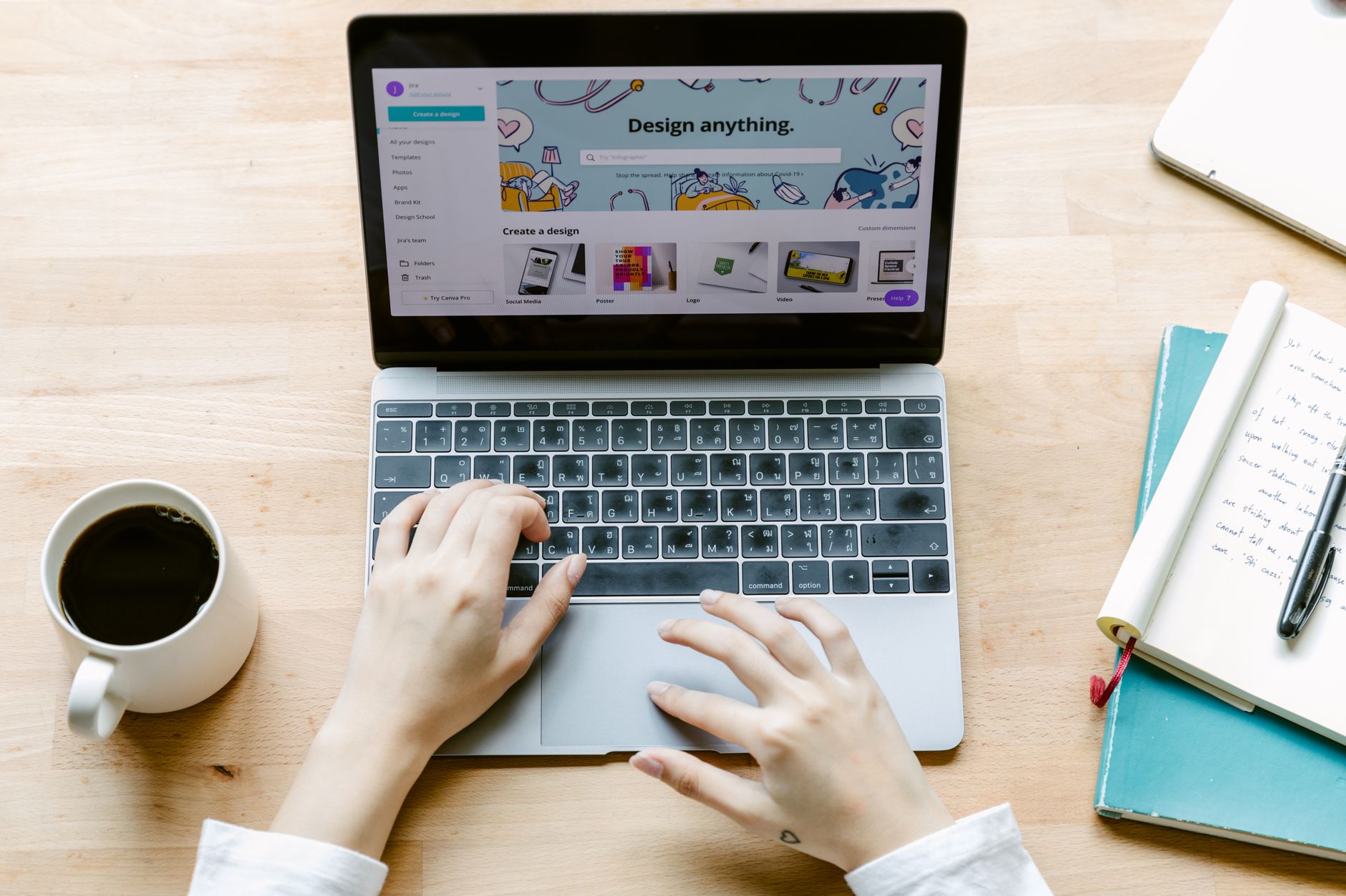 Person creating digital products on a laptop with an online store dashboard